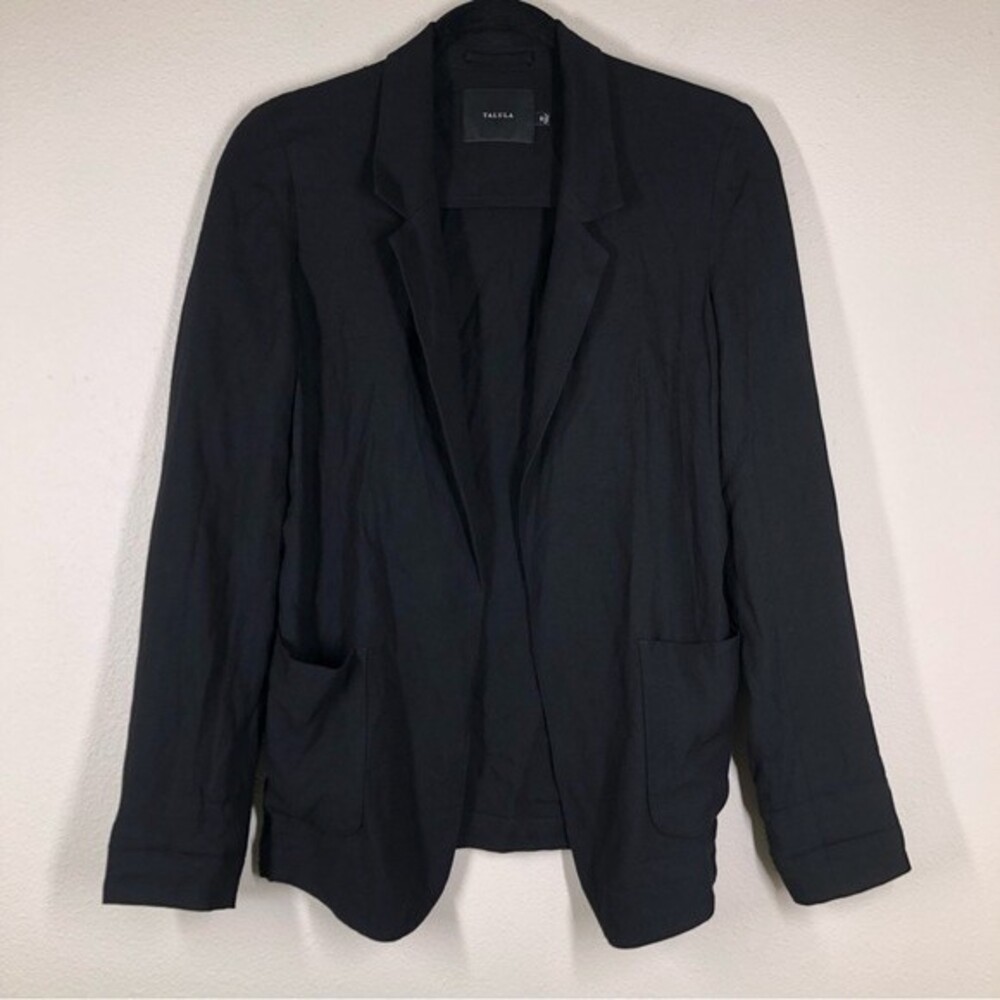 Aritzia Talula Kent Open Front Blazer Jacket Lightweight Black Part Lined 00